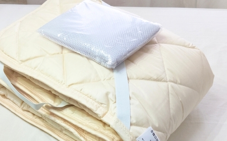 【ワイドダブル】天然コットン 混SEK 抗菌 防臭 わた ベッドパッド (155×200cm) CO50BP-WD | 寝具 睡眠 快適 熟睡 吸湿 ベッド 無地