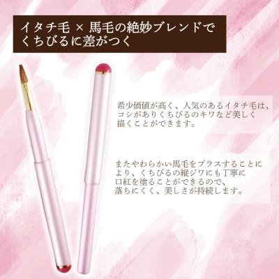 ふるさと納税 松原市 イタチ×馬毛 発色が良く塗りやすい リップブラシ (ピンク) |  | 01