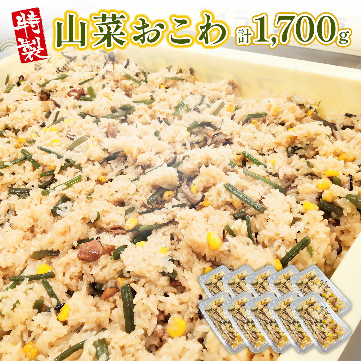 【ふるさと納税】特製 山菜おこわ 170g 10p [アイライズ工房 福岡県 宇美町 um40azo730003] 山菜 おこわ 惣菜 冷凍 レトルト