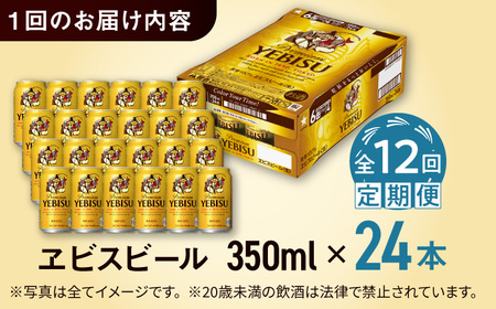 【全12回定期便】サッポロ ヱビスビール 350ml×24缶　合計288缶 日田市 / 株式会社綾部商店[ARDC006]