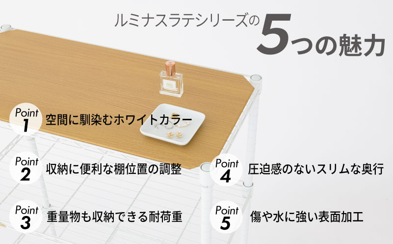 泉佐野 × Luminous Selection マットホワイトラック シート付 幅111cm 4段【スチールラック 棚 収納ラック ラック オープンラック 収納 すき間 隙間収納 おしゃれ キッチン