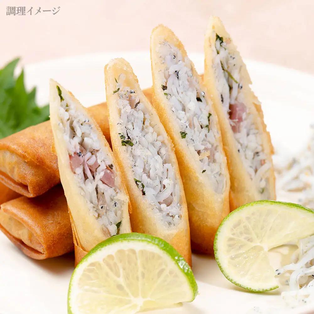 閖上（ゆりあげ） しらす 春巻き（生6本） 冷凍 冷凍食品 惣菜 パリパリ おつまみ おかず お弁当 冷凍 中華惣菜 簡単 漁亭 浜や 宮城県 名取市