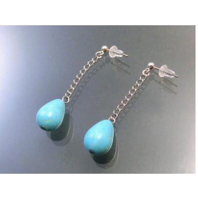 ふるさと納税 和泉市 ターコイズブルーのSwing雫ピアス |  | 01