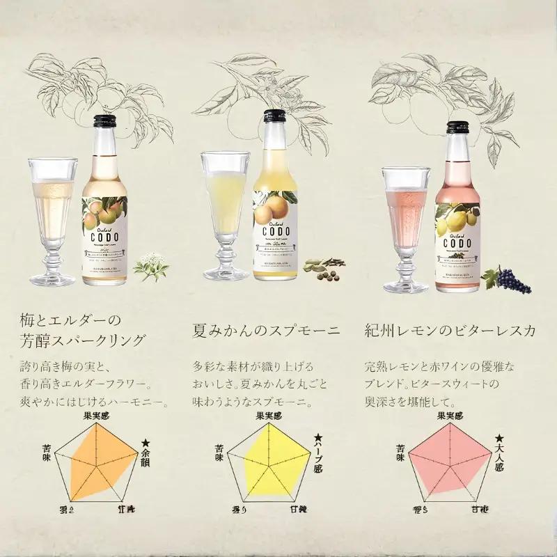 Orchard CODO 3本ギフトセット　人気のクラフトリキュール詰め合わせ　セット1 / 田辺市 梅干し 梅干 梅 うめ 酒 レモン みかん 夏みかん 本格梅酒 選べる 飲み比べ ギフト 贈答品【