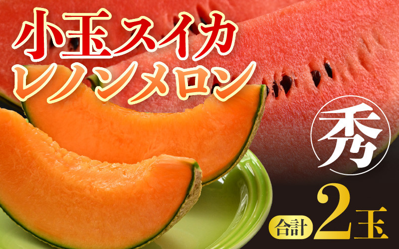 
                  【先行予約】【秀品】佐藤農園の小玉スイカとレノンメロンのセット 計2玉 / 農家直送 有機肥料 低農薬 すいか フルーツ 果物 くだもの 野菜 赤い食べ物 甘い 贈答 旬 夏 福井県あわら市産 ※2027年6月中旬～7月末の間に順次発送 [aw069-a010]
                