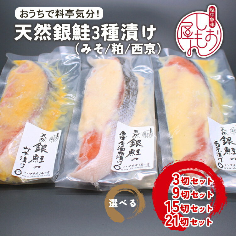 【ふるさと納税】【選べる内容量】【セット】干物屋の天然銀鮭3種ずつセット（西京漬け、味噌漬け、粕漬け） ※北海道・沖縄・離島への配送不可