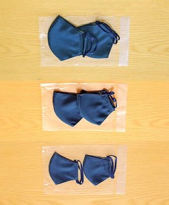 洗える【夏用】マスク　紺　大中小　各２枚セット