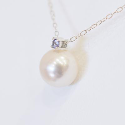 ふるさと納税 天草市 真珠 ネックレス 8-8.5mm ホワイトピンク 12月 タンザナイト K18WG_S101-536 |  | 01