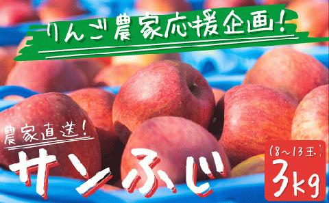 【令和6年度収穫分】農家応援企画 サンふじ 家庭用 ? 訳あり 3kg 沖縄および離島への配送不可 2024年11月下旬から順次発送予定 長野県 飯綱町[0566]