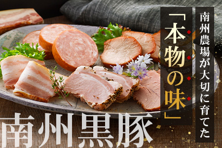 鹿児島県産 黒豚バラエティセットC 約750g (鹿児島黒豚焼豚200g・鹿児島黒豚モモハム200g・黒豚モモハムパストラミ200g・黒豚フランクフルト×150g) NS-511 | 肉 お肉 豚肉 