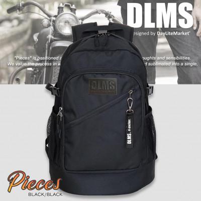 ふるさと納税 篠栗町 DLMS ワッペン 撥水 軽量 9ポケット 25Lバックパック【ブラック×ブラック】