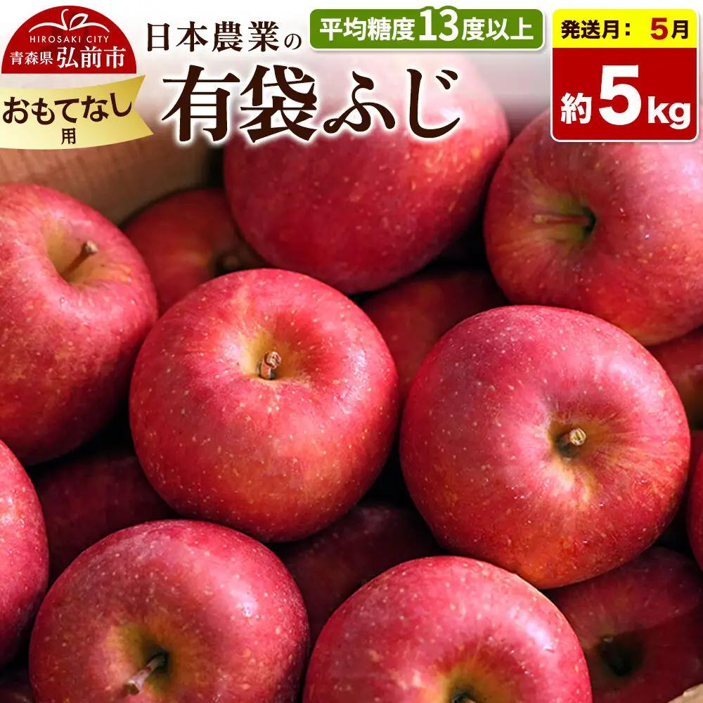 【27年5月クール便発送】りんご 有袋ふじ【おもてなし用】約5kg【CA貯蔵】平均糖度13度以上 クール便 青森 果物 フルーツ 林檎 リンゴ くだもの