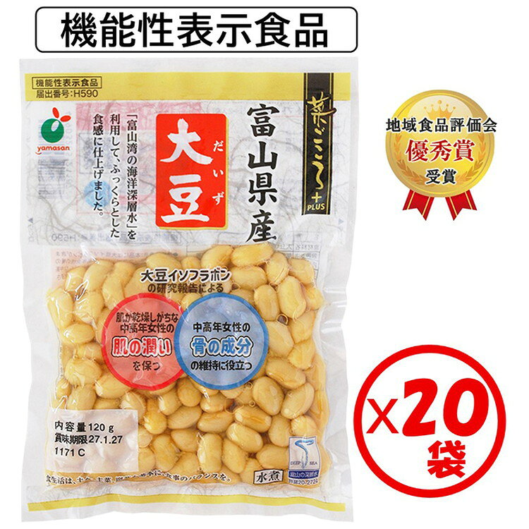 【ふるさと納税】「菜ごころPLUS 富山県産大豆 120g」×20袋 ※離島への配送不可
