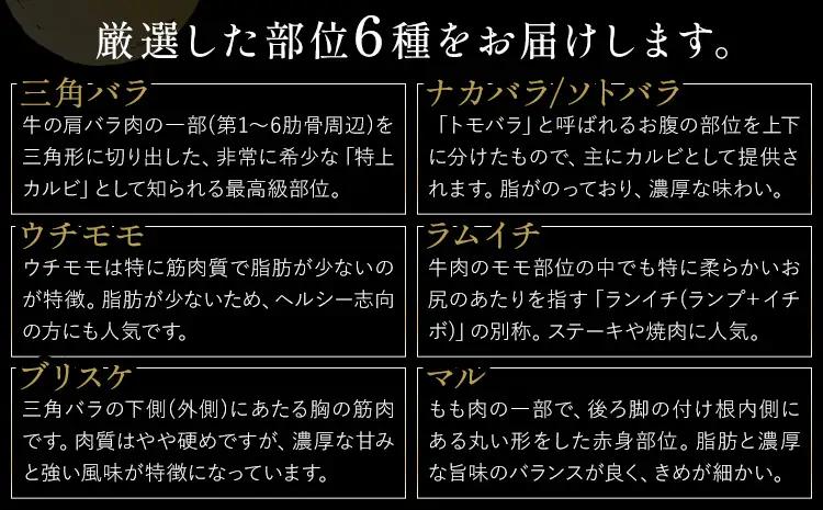 岡山県産牛 牛肉 焼肉用 厚切り 食べ比べ セット 全6種 計500g 