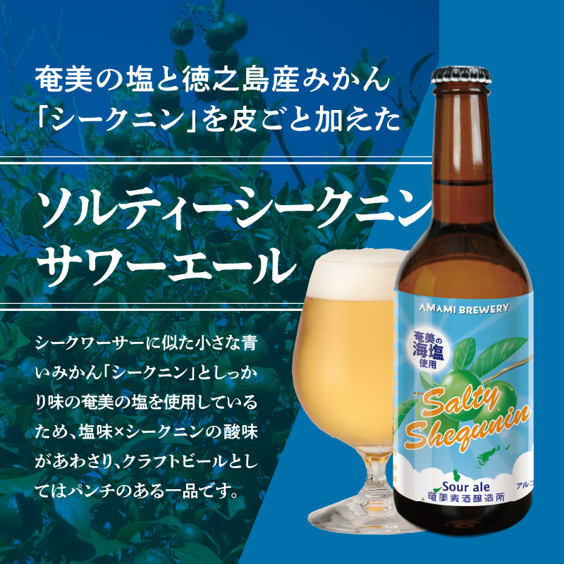 奄美クラフトビール＜ソルティーシークニンサワーエール＞5本セット - クラフトビール 塩 ソルティ シークニン 330ml 5本 家飲み 地ビール 瓶ビール 鹿児島 奄美大島-1001
