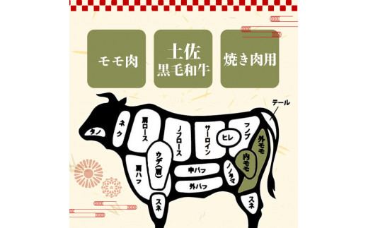 土佐 黒毛 和牛 焼肉用1.2kg （ 600g × 2パック ） | 特撰 モモ肉 最上位等級 A4 A5 最高ランク 1kg 以上 贅沢 焼き肉 やきにく 小分け 冷凍 国産 ブランド 和牛 牛肉