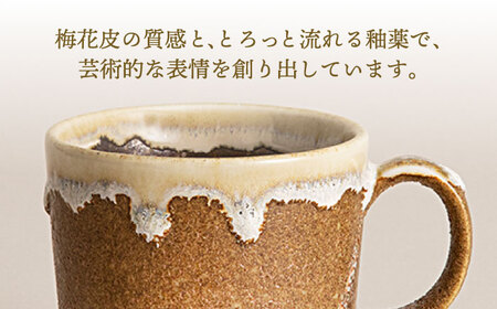 【美濃焼】RINPEN-鱗片- マグカップ＆小皿 セット ブラウン 【ヤマカ斎木製陶所】食器 豆皿 コーヒーカップ ティーカップ マグ おつまみ皿 薬味皿 ティータイム ブラウン 茶 おしゃれ レンジ