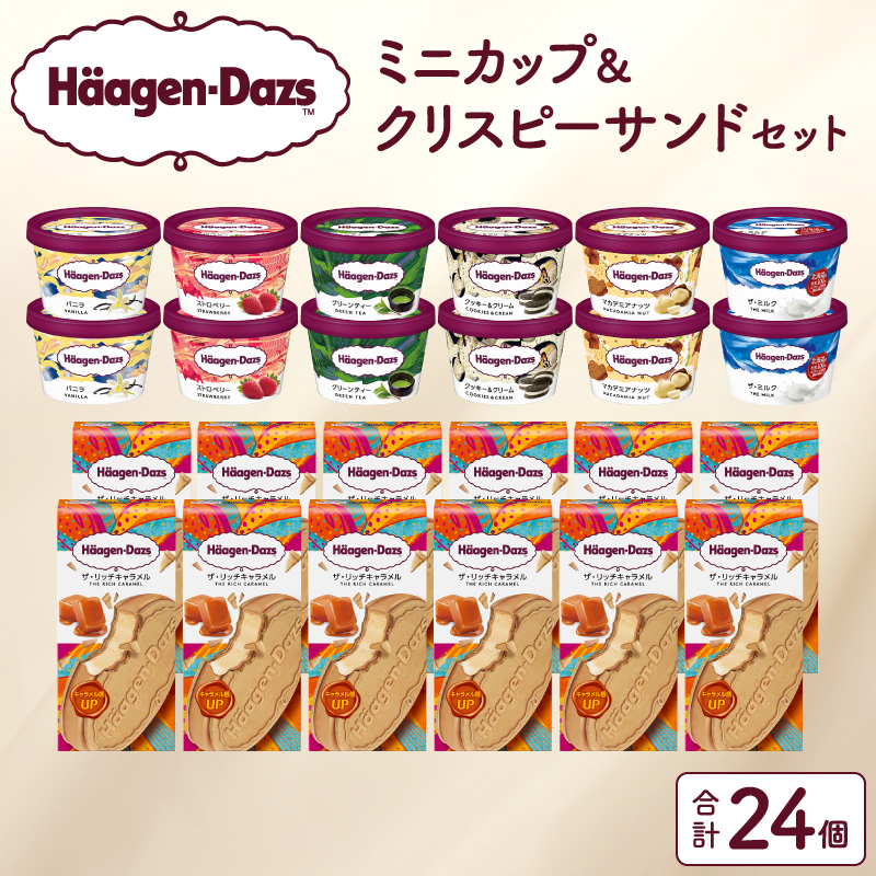 ハーゲンダッツ『ミニカップ(12個)＆クリスピーサンド(12個)セット』アイスクリーム アイス スイーツ デザート_H0016-135