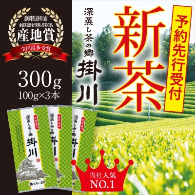 
                  <2026年新茶・先行受付>掛川茶「深蒸し茶の郷 掛川」100g×3本セット　5月上旬発送予定【1721738】
                