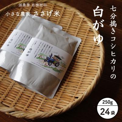 ふるさと納税 三条市 七分搗きコシヒカリの白がゆ 250g 24袋 お粥 レトルト[小さな農家ささげ米]【024S054】