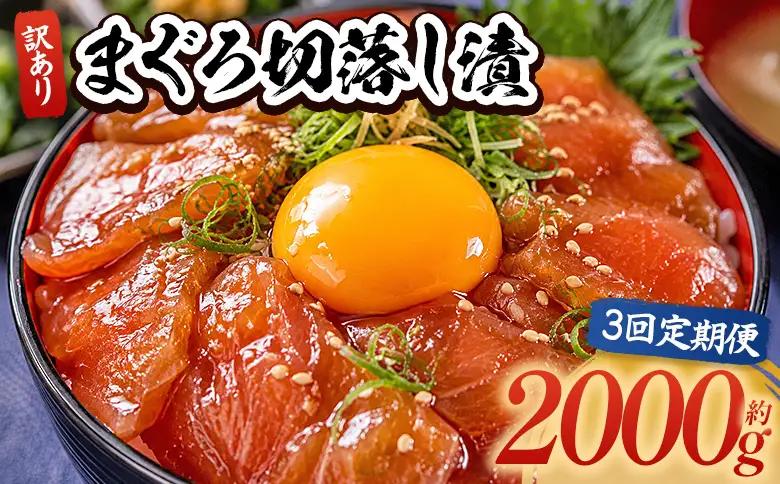 【3回定期便】 まぐろ切落し漬 訳あり 計2000g 80g×25袋 酒の肴に海鮮丼に茶漬けに飯ともに Wda-0046