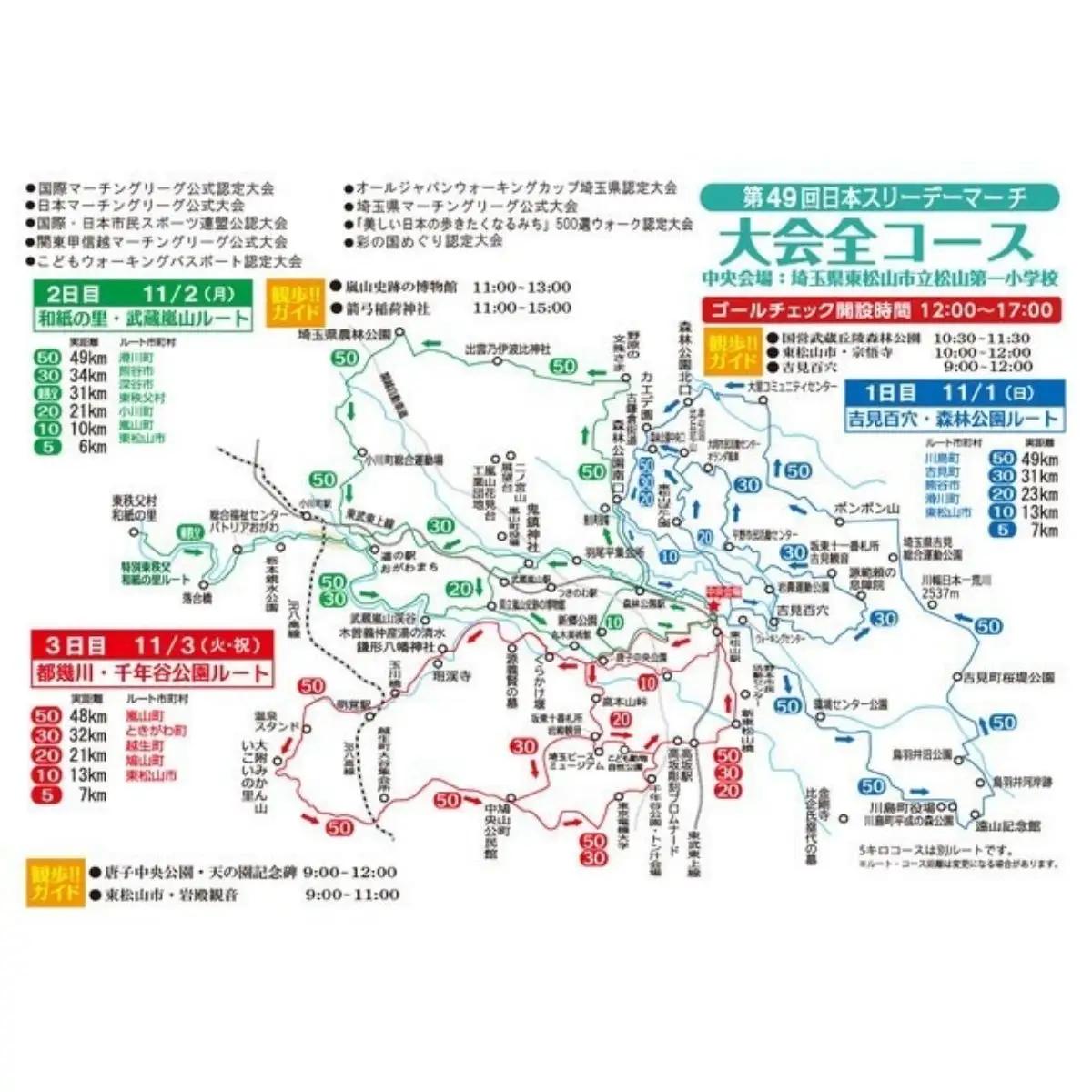 申込券【2日目送迎バス利用 東秩父村コース】　2026日本スリーデーマーチ事前申込券 （1人分）【11月1日～3日】❘ スリーデーマーチ ウォーキング 参加チケット 東松山市 埼玉県