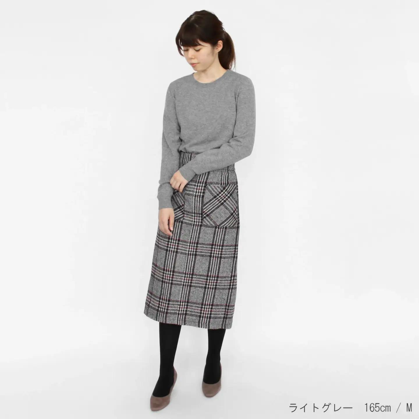【先行予約】セーター カシミヤ100% クルーネック ライトグレー L | カシミヤ ニット 長袖