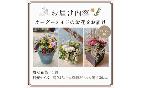 オーダーメイド型（花苗） 花 寄せ鉢 贈り物 プレゼント 記念日 お祝い