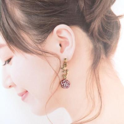 ふるさと納税 京丹後市 *すおう* 『花時』アシンメトリーピアス/水引ピアス |  | 02