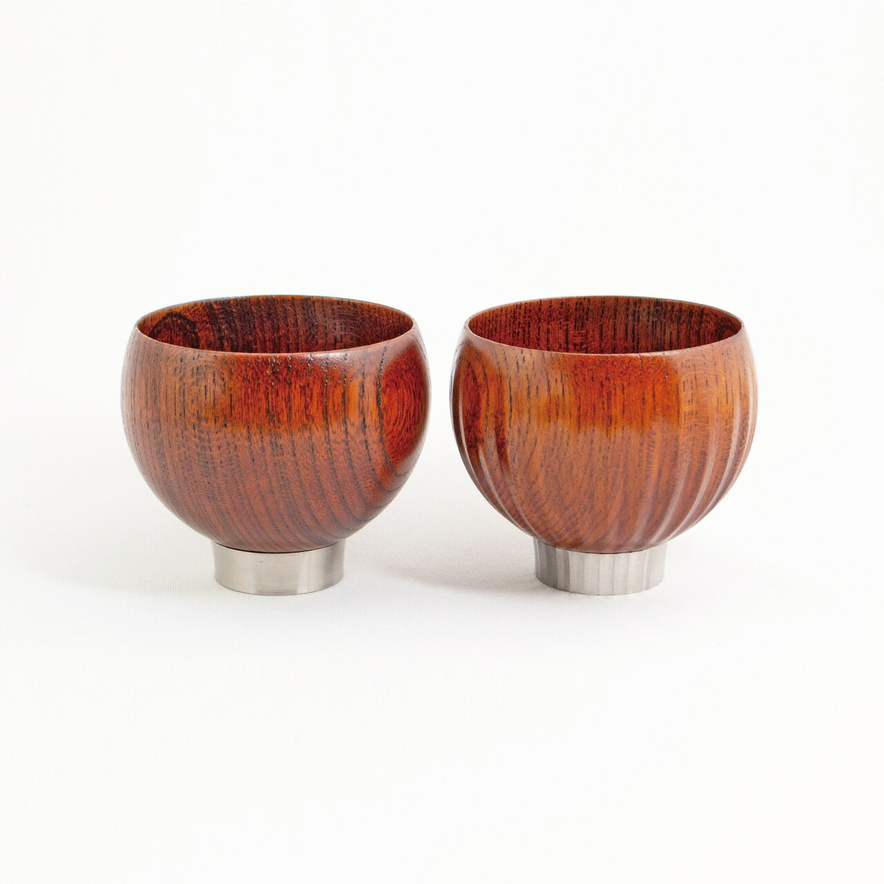 【ふるさと納税】 手作り 漆器 × 金属 sukuf clear brown ペア 湯呑 ぐいのみ 小鉢 天然木 本漆 伝統工芸 ぐい呑み ぐい飲み 酒器