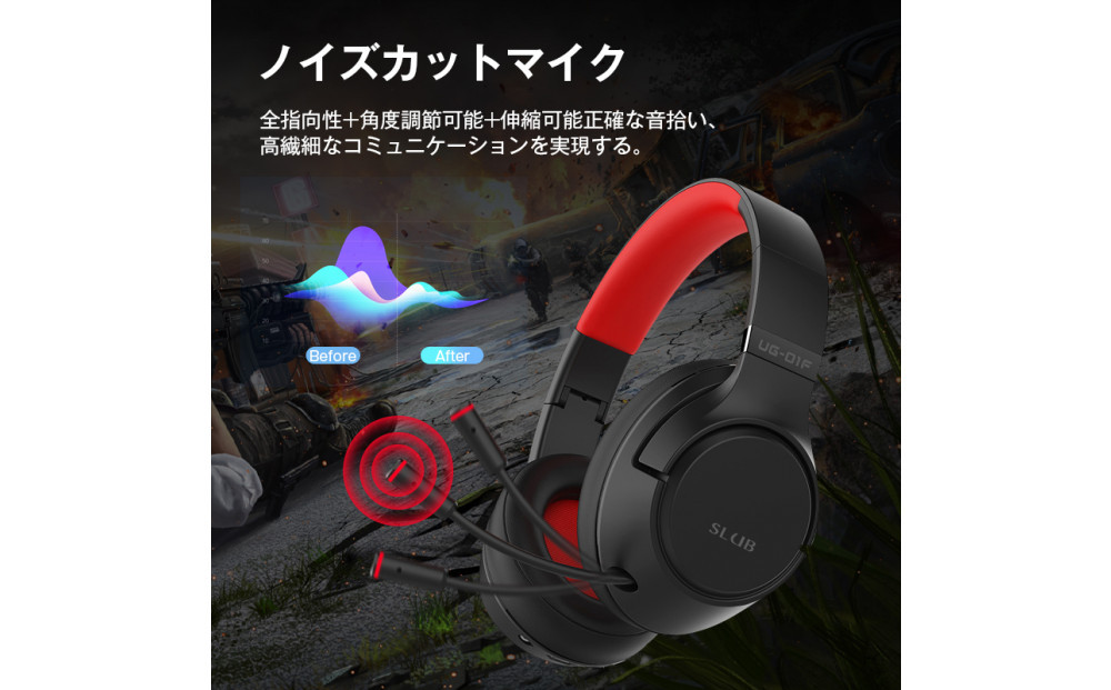 ゲーミングヘッドセット Bluetooth5.2 ワイヤレスイヤホン 超低遅延 wireless ヘッドホン マイク付き ゲーム向け Bluetooth発信器付き 3.5mmオーディオケーブル付き 有