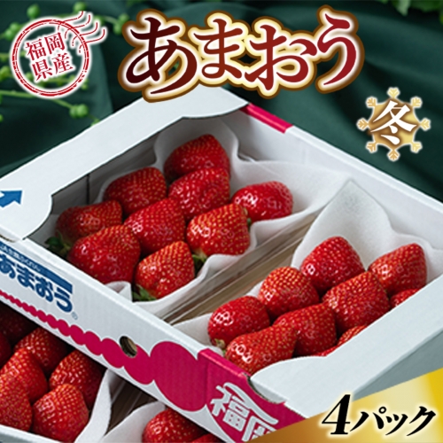 福岡産あまおう冬4パック 先行予約※2023年12月上旬から2024年1月下旬に順次発送予定　AX002