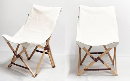 折りたたみ椅子 キナリ色 PARAGON FOLDING CAMP CHAIR (BEECH MATERIAL / 15oz DUCK FABRIC SEAT KINARI)