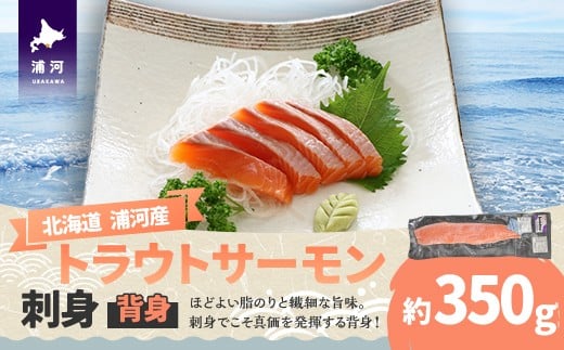 
            北海道浦河町産『トラウトサーモン』の刺身(背身)約350g×1P[02-1512]
          
