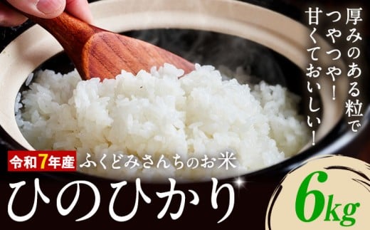 令和7年産 米 お米 こめ ふくどみさんちのお米 ひのひかり 6kg 熊本県産 御船町《30日以内に出荷予定(土日祝除く)》熊本県 御船町 コメ おこめ 熊本 御船 御船 白米 ごはん ヒノヒカリ