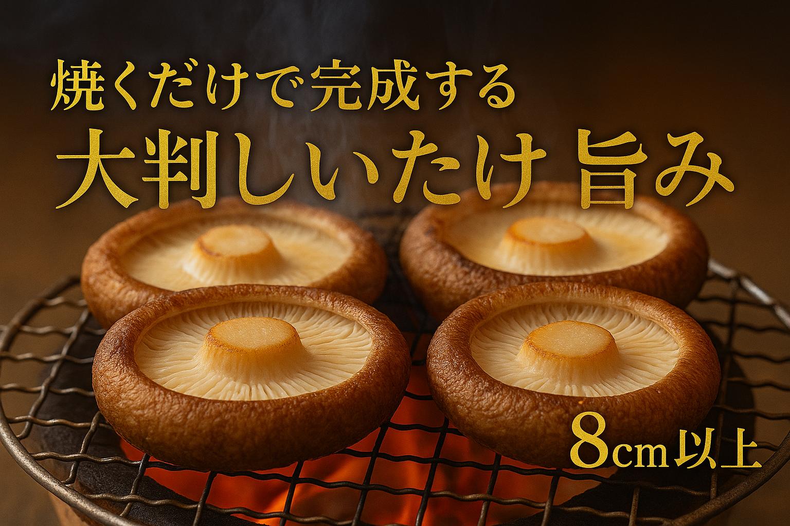 焼くだけでごちそう。大ぶりで肉厚、旨みたっぷりの奈良県川西町産生しいたけを贅沢に味わってください。