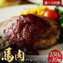 【ふるさと納税】 ＜選べる回数＞馬肉100％ 馬肉ハンバーグ150g ×10個 定期便 3ヵ月 6ヵ月 FKP9-577var