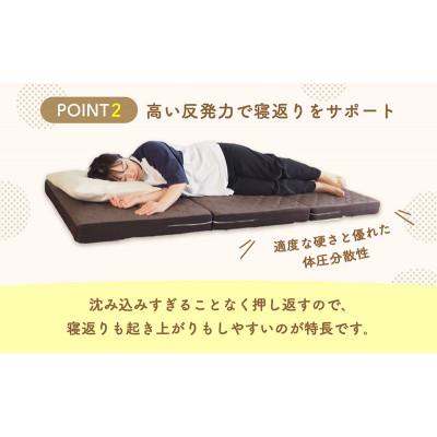 ふるさと納税 豊郷町 アキレス ぷちスリム セミシングル ベージュ厚さ12cm高反発マットレス三つ折り[53820554] |  | 02