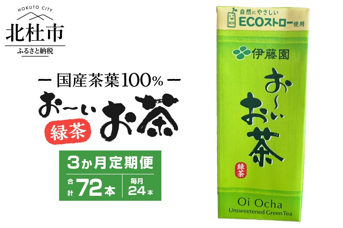 
                  【3ヶ月定期便】おーいお茶 250ml 24本 伊藤園 紙パック お茶 緑茶 国産茶葉 紙パック 1ケース24本 ケース ドリンク 配達 紙パック お弁当 仕送りギフト 防災 送料無料
                
