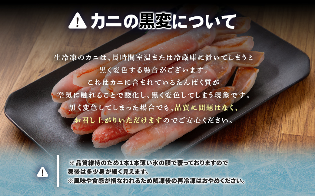 【お刺身可】ひと口サイズ 生冷ずわい蟹 爪下 2kg（1kg×2） ABB161