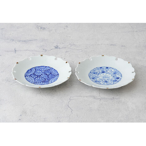 有田焼 雪輪5寸銘々皿 蛸唐草と花唐草の2枚セット 大慶 A15-227_イメージ3