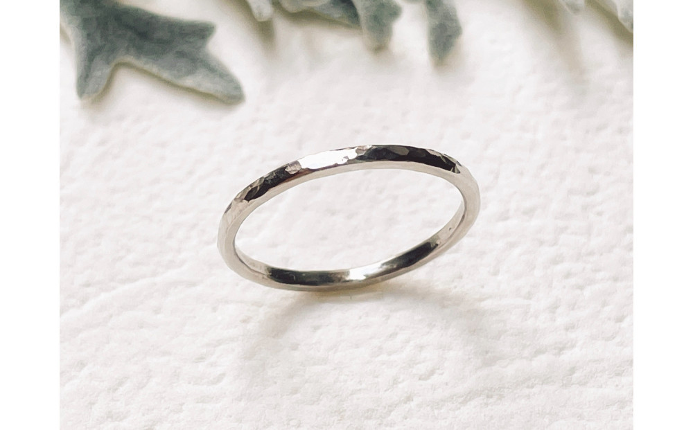 プラチナ 丸つち目 厚リング（ハンドメイド）【サイズ：17号】 232238_WW131VC07