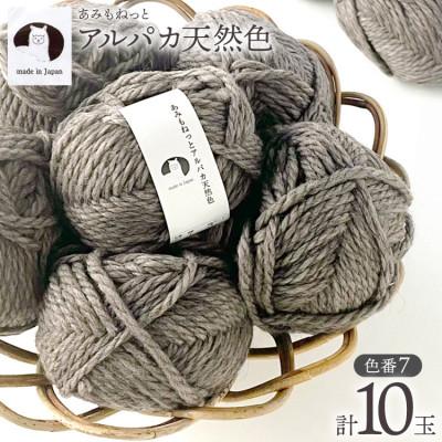 ふるさと納税 江南市 あみもねっと アルパカ天然色 7番色 10玉セット
