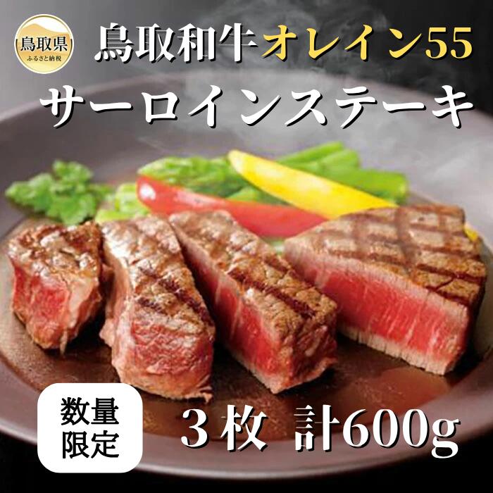 【ふるさと納税】F25-026 （※お歳暮専用※）鳥取和牛オレイン55サーロインステーキ【数量限定】 鳥取県 おすすめ 和牛 鳥取和牛 600g お肉 サーロイン ブランド和牛 オレイン55 国産