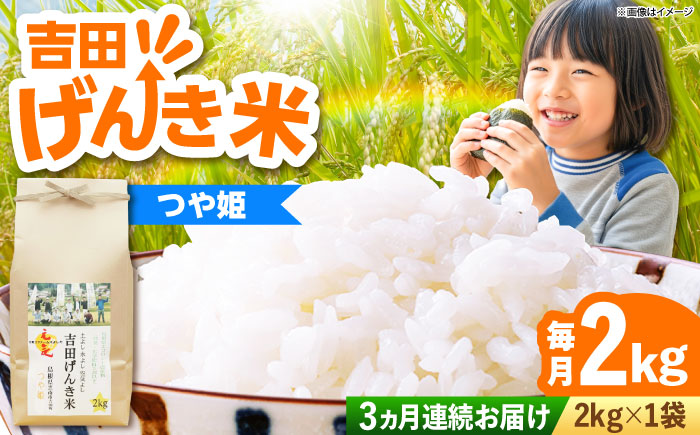 【全3回定期便】吉田げんき米つや姫 2kg  [AIDB125]