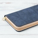 【ふるさと納税】イタリアンレザーの長財布　【ブルー】【本革　高級牛革　タンニンなめし　フルレザー仕様】