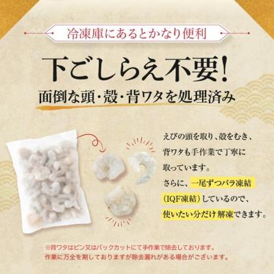 ふるさと納税 新宮町 【背ワタ処理済み】大型バナメイむきえび.600×3P=約1.8kg(解凍時.約1.5kg.AC155 |  | 01