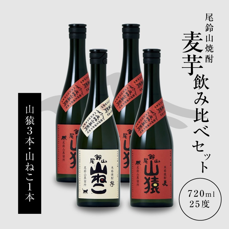 焼酎尾鈴山(山ねこ1本・山猿3本)720ml_K09_0023_4