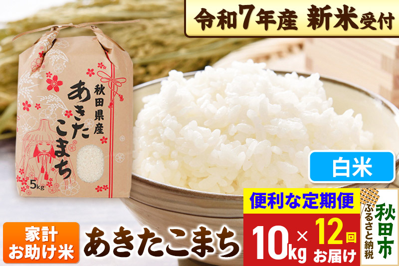 
            《令和7年産 新米受付》《定期便12ヶ月》 あきたこまち 家計お助け米 10kg(5kg×2袋) 【白米】秋田県産 こまちライン
          