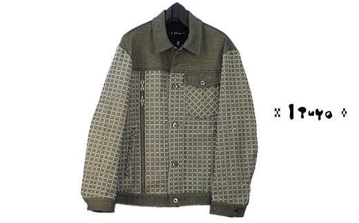 
            みんさー織 総手織りブルゾン（楕円ヒチガーラ  グレイッシュ）LLサイズ AZ-61-1
          